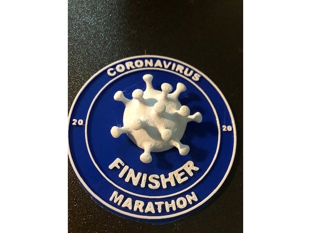 covid19 5k 10k Marathon Ultra Finisher Medaillen Coronavirus angepasst Diät 3D print model - Mito3D