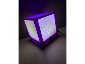 lithopane box picture led light lithography lithophane stand nightlight lamp frame 3d print model - Mito3D