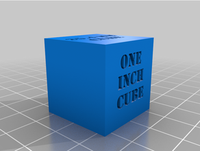 polegada 254mm referência cubo 3d print model - Mito3D