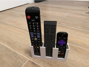 wall mountable remote control holder - 3 remotes mount mounted 3d print model - Mito3D