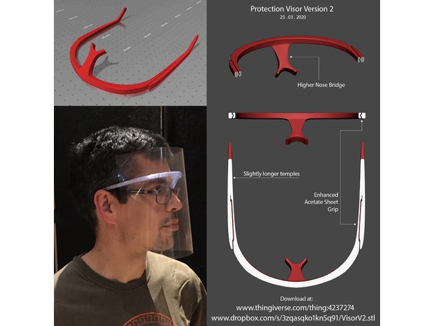 protection visière covid 19 santé masque 3D print model - Mito3D