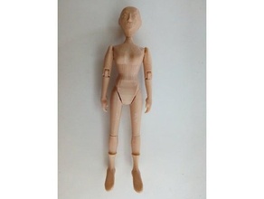 jointed doll - print piece ball joint figure 3d print model - Mito3D