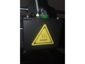 warning hot sign 3d print model - Mito3D