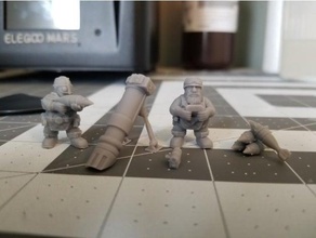 space dwarf subterranean mortar team 40k guilds gdf grimdark future onepagerules opr scifi squat wargaming 3d print model - Mito3D
