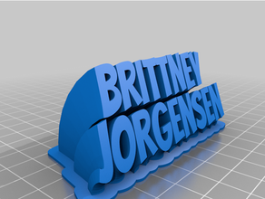 brittneymy customized sweeping 2-line plate text 3d print model - Mito3D