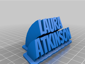 lauramy customized sweeping 2-line plate text 3d print model - Mito3D