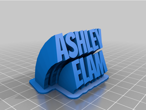 Ashleymy personalizado varrendo 2 line prato texto 3d print model - Mito3D