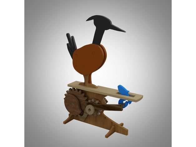 black-tailed egret automata 3D print model - Mito3D