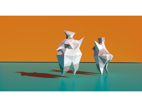 nana woman naked origami rubens skulpture 3d print model - Mito3D