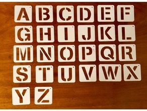 stencil letter set letters 3d print model - Mito3D