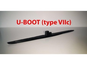 uboot type viic - waterline submarine 3d print model - Mito3D