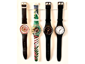 4 watch wall mount halter halterung holder mounting swatch uhr uhren uhrensammlung uhrenstnder wandhalterung watchholder 3d print model - Mito3D