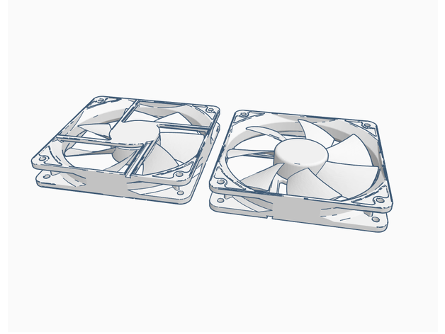 120mm pc Ventilator 3D print model - Mito3D
