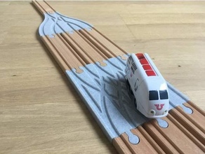wooden train track intersection 3 ways railroad switch brio ikea 3d print model - Mito3D