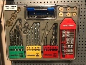 pegboard holder biltema 20-159 drill bits set 3d print model - Mito3D