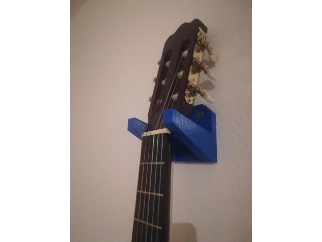 guitarra pared percha soporte montar 3D print model - Mito3D