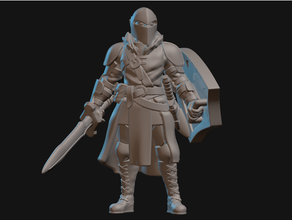lord's alliance knight miniature 3dprintable dungeons dragons fantasy fighter paladin tabletop warrior 3d print model - Mito3D