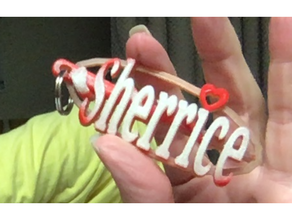 sherrice keychain tag 3d print model - Mito3D