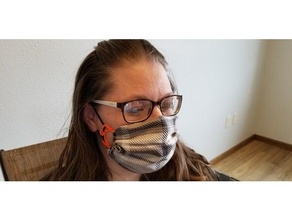 hair tie mask clip version 2 respirator 3d print model - Mito3D