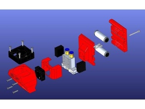 carrello attacco chimera dual sistema di raffreddamento prusa i3 hotend geeetech 3d print model - Mito3D