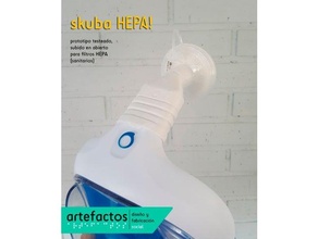 skuba hepa adaptador máscara tubo respirador adaptacion coronavirus defender covid 19 decatlón proteccion 3d print model - Mito3D