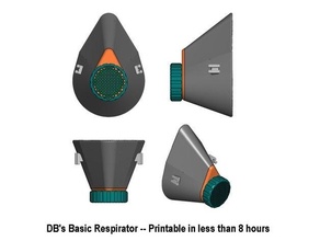 db's basic respirator replaceable filter air face mask healthcare 3d print model - Mito3D