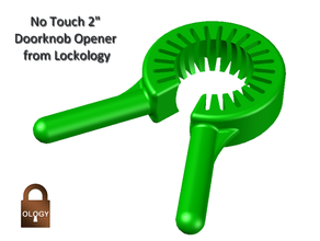 tocar porta botão abridor 50mm coroa coronavírus defender mãos livre abrir portas 3d print model - Mito3D