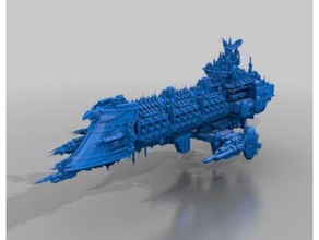 flotta nave madre bfg impero 30 40k culto discarica Gotico imperiale rivisitare spazio warhammer 3d print model - Mito3D