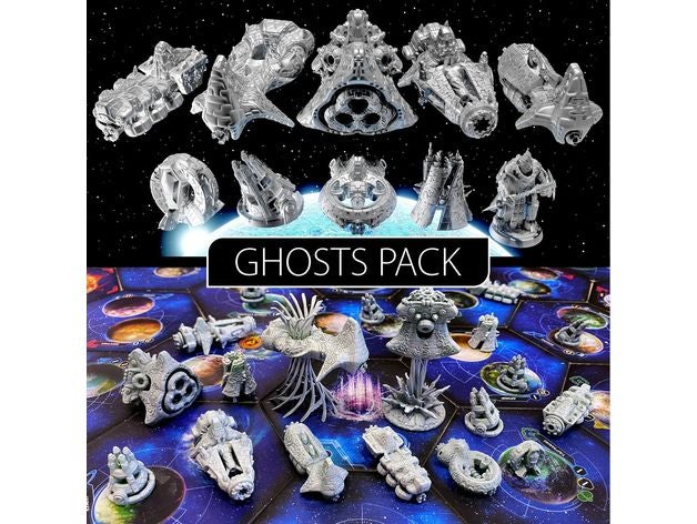 Geister Pack 3d Drucken Brettspiele Tafel Spiele Creuss sci fi Platz Raumfahrzeug Raumschiff stellar Tischplatte ti4 Dämmerung Imperium 4 3D print model - Mito3D