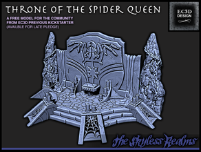 throne spider queen - 28mm gaming depths savage atoll dnd miniature pathfinder underdark wargaming 3d print model - Mito3D