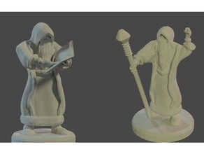 d sihirbaz 2 pozlar karakter dd dnd Zindanlar ejderhalar fantezi büyücü minyatür masaüstü 3d print model - Mito3D