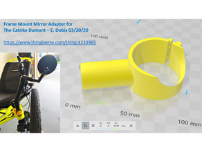 Catrike Dumont Spiegel Adapter Rahmen montieren 2 Unterstützung Rückansicht liegend Fahrrad Dreirad Kaulquappe 3d print model - Mito3D