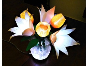 brillante florero flores lilly tulipán 3d print model - Mito3D