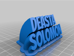 Solomonmy personalizado varrendo 2 line prato texto 3d print model - Mito3D