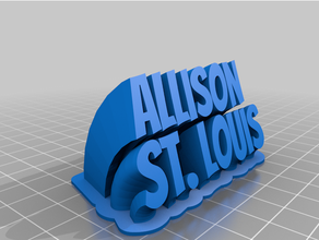 st louismy customized sweeping 2-line plate text 3d print model - Mito3D