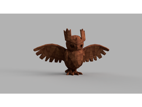 noctowl poli 3d impressão animal coruja Pokémon 3d print model - Mito3D