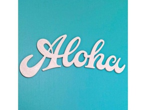 aloha işaret yazı tipi Hawaii logo 3d print model - Mito3D