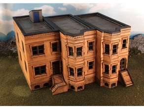 York Brownstone Gebäude 28mm Architektur Wunder Terrain Kriegsspiel Wargaming 3d print model - Mito3D