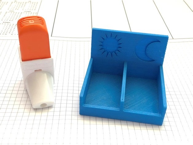 inhalador recordatorio estante soporte oscuridad amanecer asma baño accesorios organizador 3D print model - Mito3D