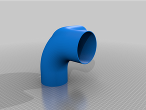 3-way elbow 100mm od duct dust collector pipes 3d print model - Mito3D