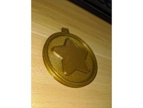 d'oro vincitore medaglia 1st moneta monete glitter oro Jessie medaglione medaglie stella trofeo 3d print model - Mito3D
