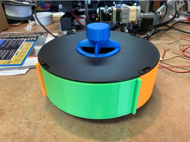 boîte hachures plaque tournante main bouton paresseux Susan 3D print model - Mito3D