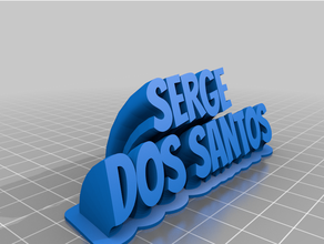 mydos santos personalizado barriendo 2 line plato texto 3d print model - Mito3D