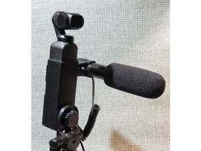 arma fogo microfone suporte Osmo bolso 3d print model - Mito3D