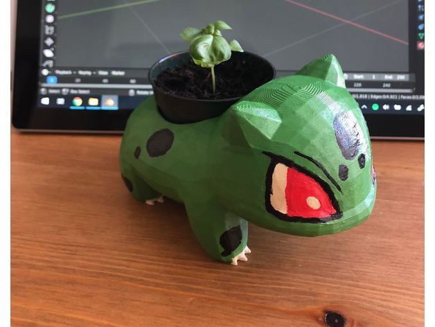 bulbasaur pot flower planter plant pokemon figures 3D print model - Mito3D