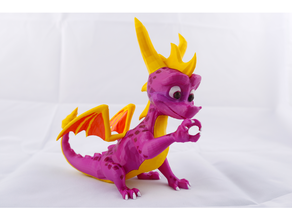 Spyro Drachen posiert mmu Farbe mmu2 Mehrfarbig Multimaterial 3d print model - Mito3D