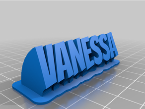 cvanessaustomized sweeping 2-line plate text customized 3d print model - Mito3D