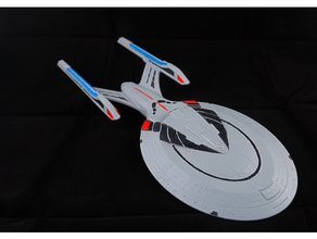 star trek enterprise 2 parts + alignment pins easy big printing 385mm 1701 uss 3d print model - Mito3D