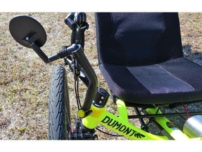 catrike Dumont ayna adaptör çerçeve 22mm dia dikiz yaslanmış tekerlekli bisiklet 3d print model - Mito3D