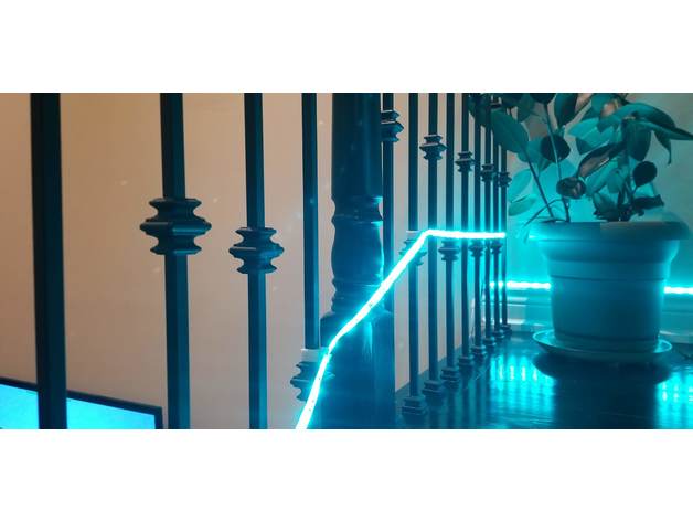 led strip mount stairs 3D print model - Mito3D